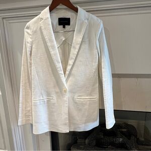 Banana Republic Women's White Tuxedo Jacket Blazer Coat Lined Size 4